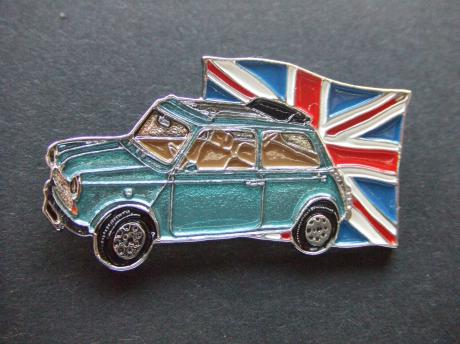 Austin Mini Cooper blauw vlag van Engeland